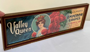 lot 100 image: Two Framed Vintage Grape Advertising Labels