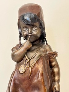 lot 29 image: Vintage Juan Clara Polychrome Metal Bronze Sculpture