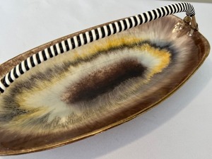 lot 105 image: Vintage Decorative Drip Glaze Pottery Piece from W. Germany