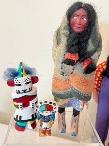 lot 129 image: Vintage Native American Skookum Doll and More Doll Figurines