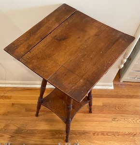 lot 227 image: Vintage Two Tiered Wooden Table Stand