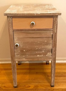 lot 232 image: Delightful Distressed Wooden Cabinet with Drawer