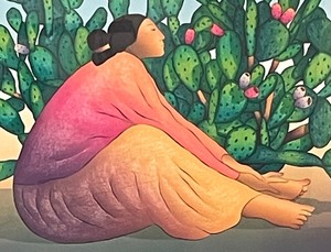 lot 235 image: Vintage Nopales Limited Edition Framed PrintLithograph by  R.C. Gorman