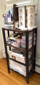 lot 271 image: Crafting Supplies and Shelf