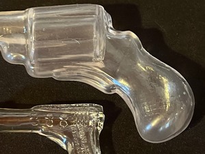 lot 164 image: Vintage Firearm Gun Pistol Shaped Glass Candy Containers