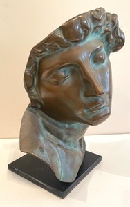 lot 3 image: Michelangelo Dying Slave Bronze Bust Sculpture
