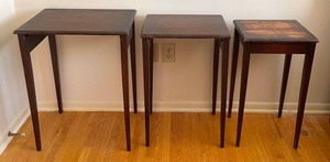 lot 293 image: Vintage Wooden Nesting Tables