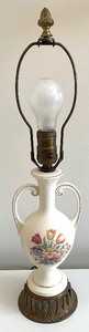 lot 324 image: Vintage Lamp with Floral Accents
