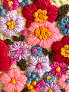 lot 345 image: 3D Vintage Floral Needlework Art by S. Pope