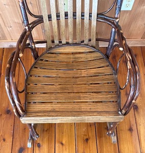 lot 361 image: Rustic Hickory and Willow Wooden Rocking Chair
