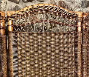 lot 362 image: Wicker 3 Panel Room Divider Screen