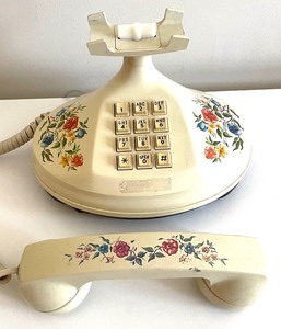 lot 360 image: Vintage Floral Accented Telephone by The Empress