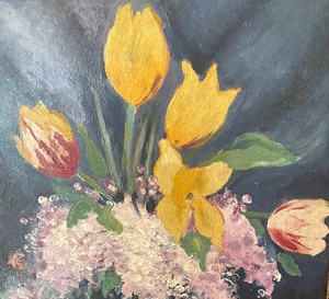 lot 359 image: Vintage Original Oil on Board Painting by Laramore