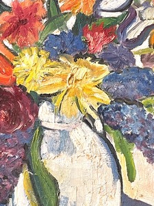 lot 367 image: Vintage Unframed Original Oil on Canvas Painting by Delger