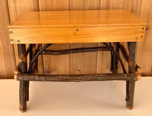 lot 389 image: Rustic Hickory Wooden Stool
