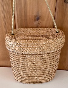 lot 386 image: Wicker Hat, Handbag and Mirror
