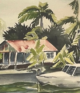 lot 394 image: Original Framed Watercolor Painting by Phillips