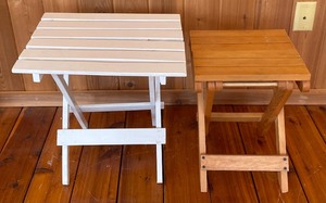 lot 393 image: 2 Wooden Folding Side Tables