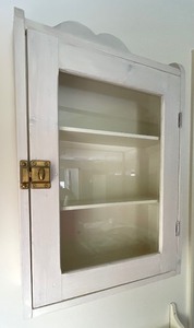 lot 167 image: Vintage White Display Wall Cabinet