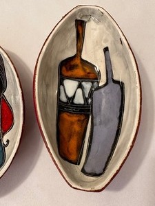 lot 190 image: Two Mid Century Colorful Dishes