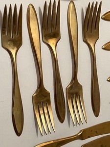 lot 408 image: Variety of Vintage Durigold Flatware Pieces