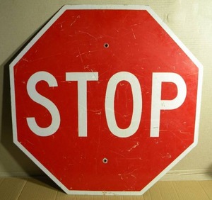 lot 10 image: Large STOP Sign - Reflective Metal - 30 x 30