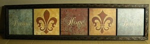 lot 26 image: Dream - Hope - Believe Framed Wall Art - 8 x 33