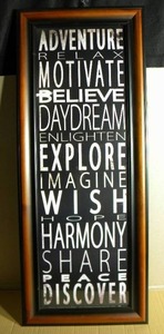 lot 28 image: InspirationalMotivational - Framed Wall Art - Approx 15 x 30