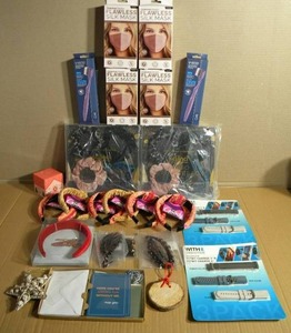 lot 107 image: Brand New RETAIL READY LOT MSRP $150 (Flawless Silk Masks  Headbands  Charcoal Brushes  Hairclips and More)