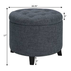 lot 57 image: New  Convenience Concepts Designs4Comfort Round Ottoman - SANDSTONE LINEN