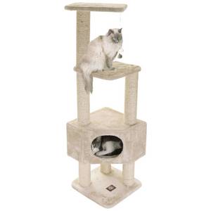 lot 58 image: NewOpen Box  Majestic Pet Bungalow 52 3-Tier Cat Tree