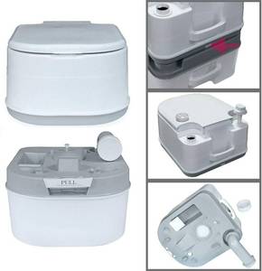 lot 132 image: Brand New - Cracked Lid GlareWheel 6.3-Gallon Portable Toilet ((MSRP $118.99))