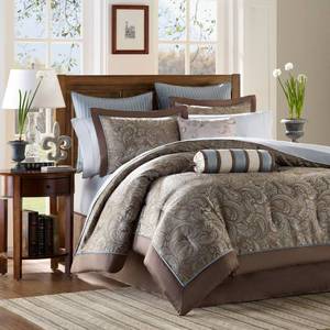 lot 146 image: Brand New Madison Park Whitman Jacquard 12-Pc. Bed Set - Full ((MSRP $234.99))