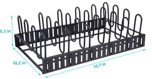 New 2 Piece - Geekdigg  Food Container Lid Organizer & Adjustable 6 Dividers Storage Container Lid Holder Rack for Cabinets, Cupboards, Pantry Shelves