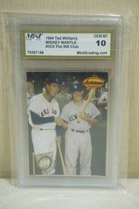 lot 2 image: 1994 Ted Williams and Mickey Mantle #5C4 500 Club Baseball Card - Mint 10