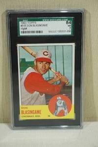 lot 4 image: 1963 Topps Don Blasingame #518 Baseball Card - SGC 84