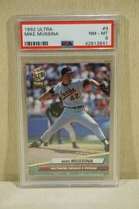 lot 6 image: 1992 Fleer Ultra Mike Mussina #9 Rookie Baseball Card - PSA 8
