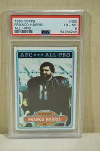 lot 12 image: 1980 Topps Franco Harris #400 All-Pro Football Card - PSA 6