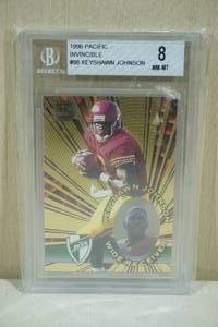 lot 13 image: 1996 Pacific Invincible Keyshawn Johnson #98 - Beckett 8