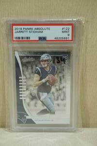 lot 17 image: 2019 Panini Absolute Jarrett Stidham #122 Rookie Football Card - PSA 9