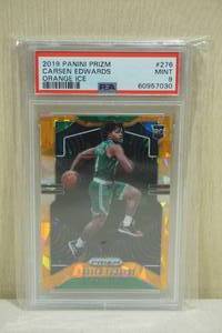 lot 20 image: 2019 Panini Prizm Carsen Edwards #276 Rookie Orange Ice Basketball Card - PSA 9