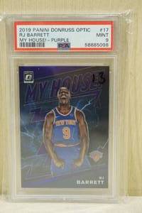 lot 22 image: 2019 Panini Donruss Optic RJ Barrett #17 My House Purple Basketball Card - PSA 9