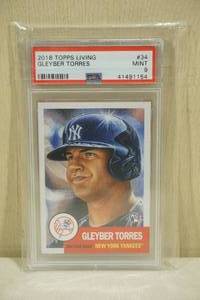 lot 30 image: 2018 Topps Living Gleyber Torres #34 Rookie Baseball Card - PSA 9