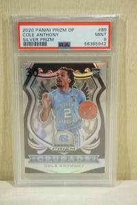 lot 34 image: 2020 Panini Prizm DP Cole Anthony #89 Crusade Silver Prizm Rookie Basketball Card - PSA 9