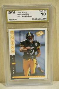 lot 42 image: 1998 Score Hines Ward #252 Rookie Football Card - Mint 10
