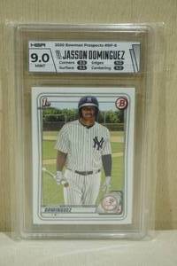 lot 44 image: 2020 Bowman Prospects Jasson Dominguez #BP-8 Rookie Baseball Card - HGR 9