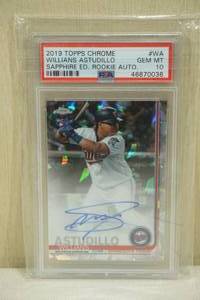 lot 60 image: 2019 Topps Chrome Willians Astudillo #WA Sapphire Edition Rookie Auto Baseball Card - PSA 10