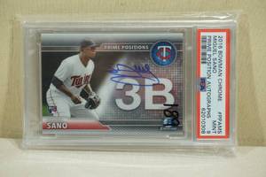 lot 72 image: 2016 Bowman Chrome Miguel Sano #PPAMS Prime Position Auto Rookie Baseball Card - PSA 9