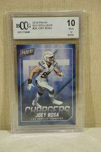 lot 73 image: 2018 Panini MJH Exclusive Joey Bosa #28 Football Card - Beckett 10