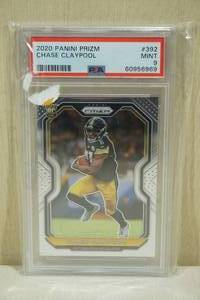 lot 78 image: 2020 Panini Prizm Chase Claypool #392 Rookie Football Card - PSA 9